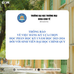 THÔNG BÁO VỀ VIỆC ĐĂNG KÝ LỰA CHỌN HỌC PHẦN HỌC KỲ I NĂM HỌC 2023-2024 ĐỐI VỚI SINH VIÊN ĐẠI HỌC CHÍNH QUY